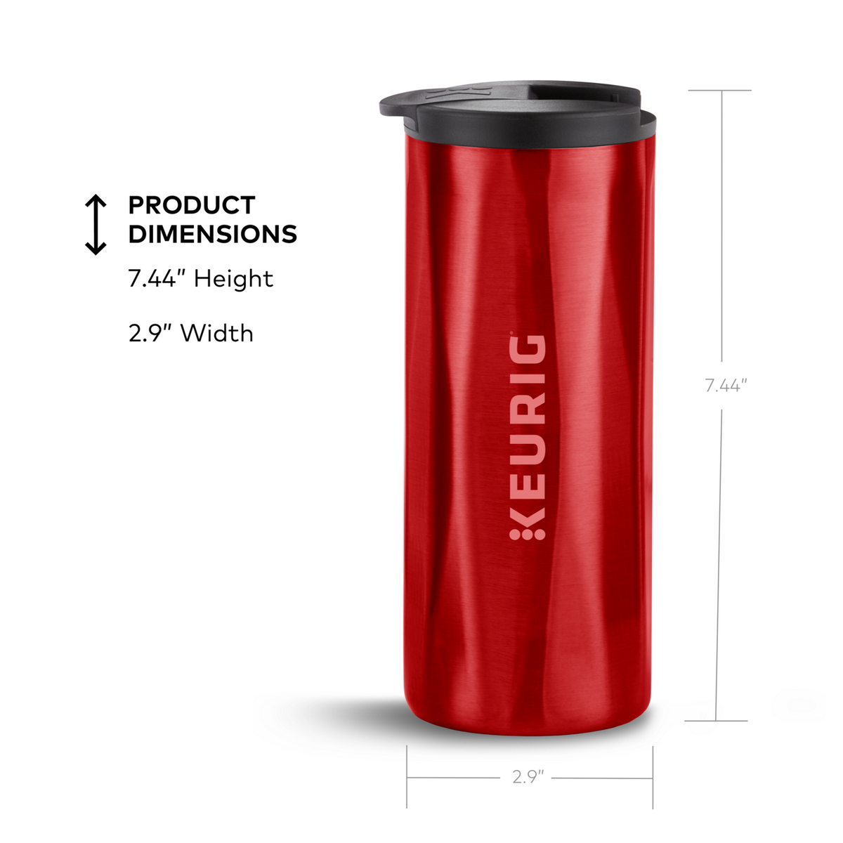 14oz. Faceted Travel Mug Red