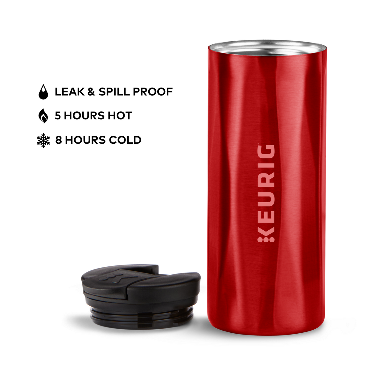 14oz. Faceted Travel Mug Red