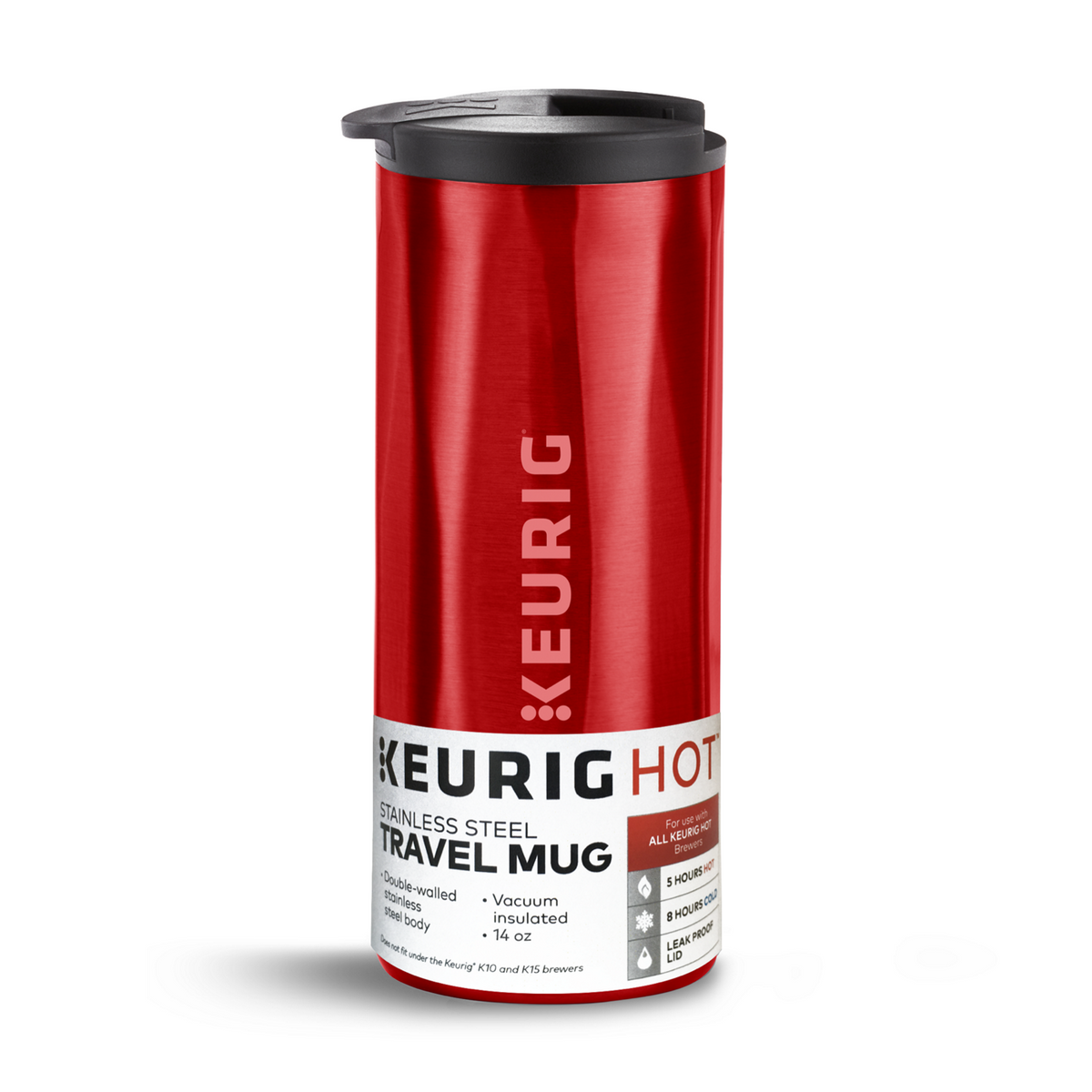 14oz. Faceted Travel Mug Red