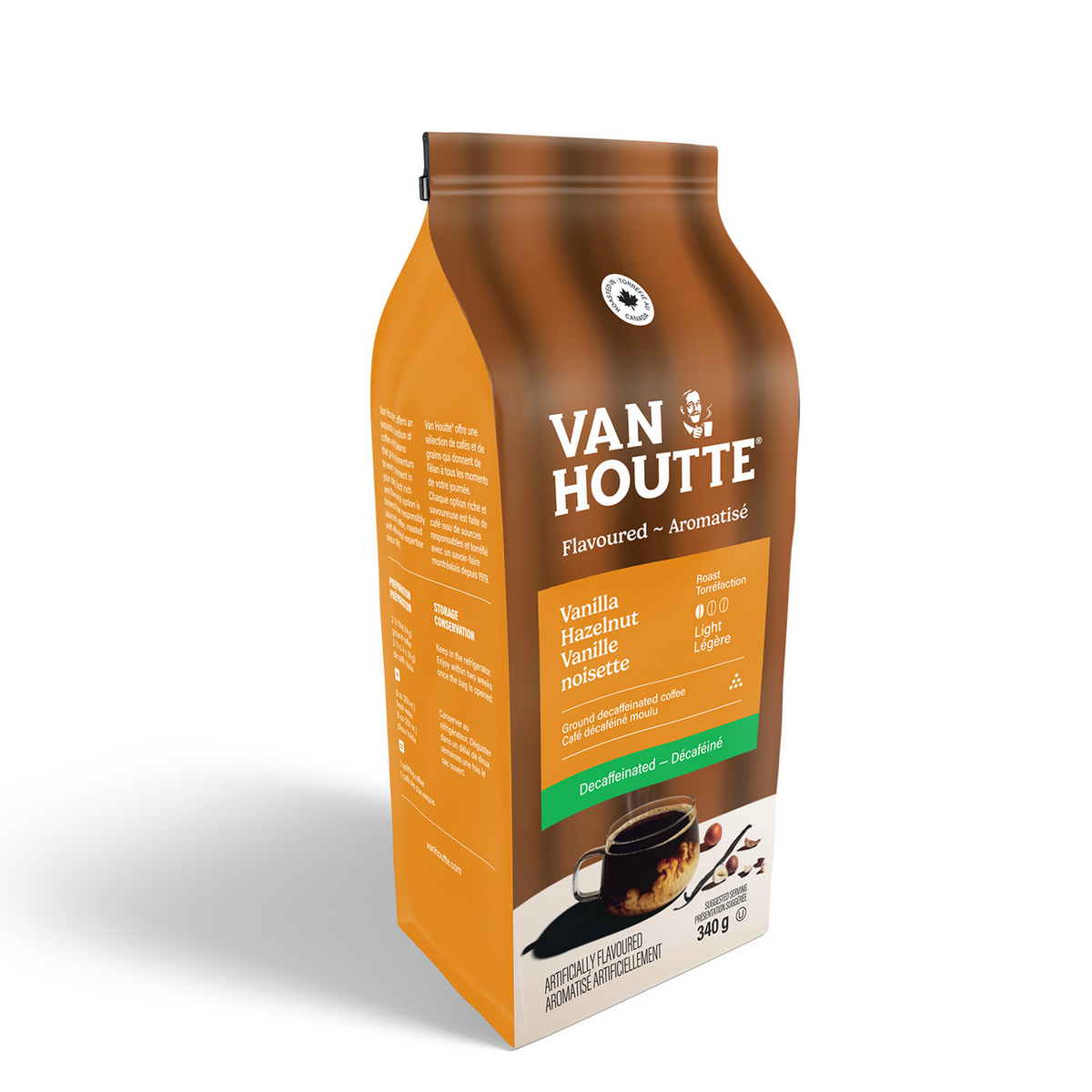 Van Houtte Vanilla Hazelnut Decaf Light Roast Ground Coffee