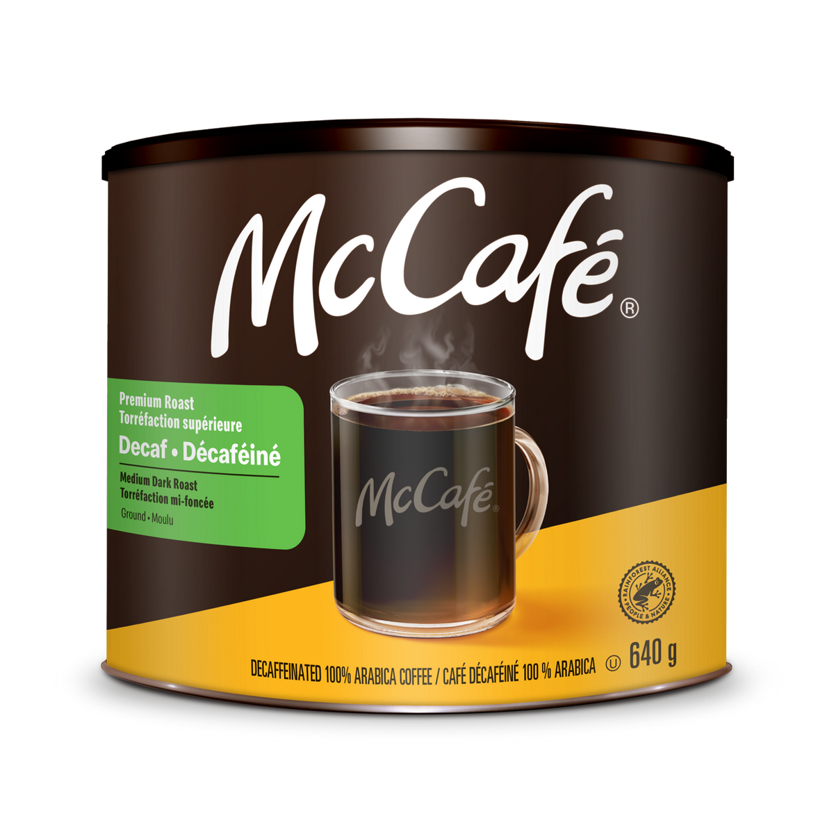 McCafé Premium Medium Dark Roast Decaf Ground Coffee Can